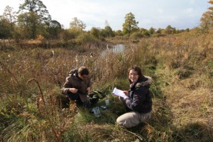 Freiwillige analysiert die Wasserqualität im Gelände